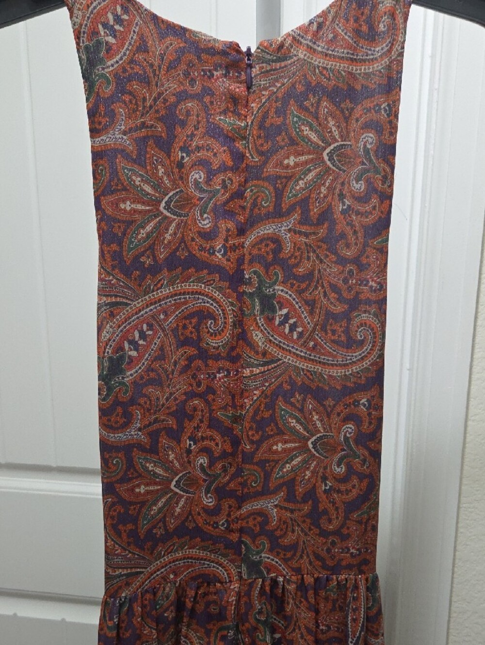 Lauren Ralph Lauren Metallic Paisley Maxi Dress in Burgundy Multi - Picture 4 of 6